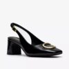 Womens Fernie Sling Black Patent Leather Court Shoes Womens Fernie Sling Black Patent Leather Court Shoes