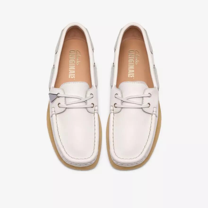 Womens Godney Boat White Grain Leather Boat Shoes Womens Godney Boat White Grain Leather Boat Shoes