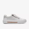 Womens Hollyrose Zip White Leather Sneakers Womens Hollyrose Zip White Leather Sneakers