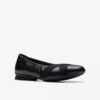 Womens Jazmynn Gem Black Leather  Flats