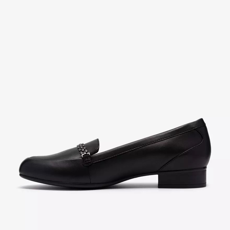 Womens Juliet Mia Black Leather Slip-Ons Womens Juliet Mia Black Leather Slip-Ons
