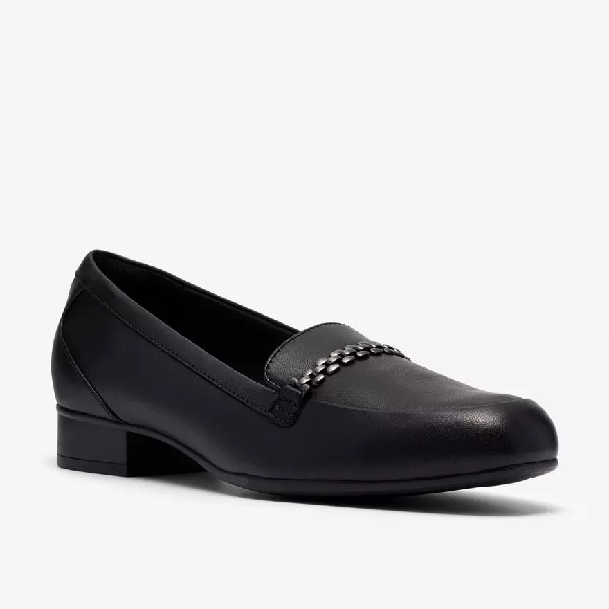 Womens Juliet Mia Black Leather Slip-Ons Womens Juliet Mia Black Leather Slip-Ons