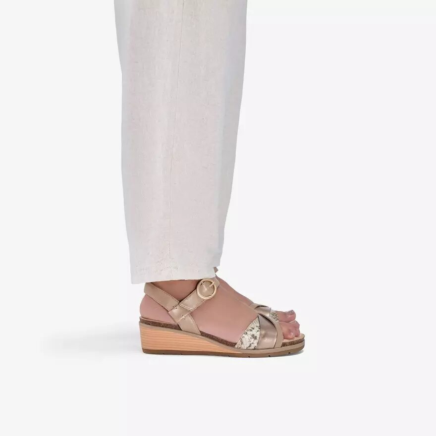 Womens Kacha Twist Taupe Combination Leather Wedges Us Womens Kacha Twist Taupe Combination Leather Wedges Us