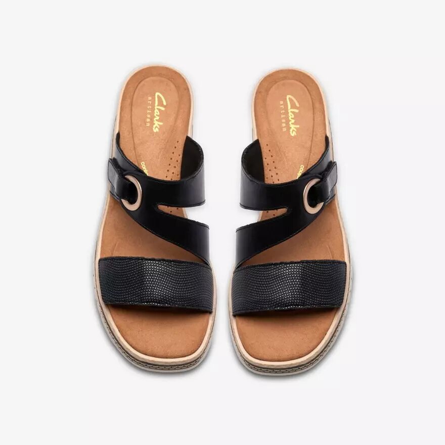 Womens Kidiki Cove Black Leather Wedges Womens Kidiki Cove Black Leather Wedges