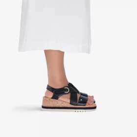 Womens Kidiki Sun Black Combination Wedges
