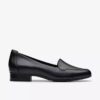 Womens Krystine Lily Black Leather Slip-Ons Womens Krystine Lily Black Leather Slip-Ons