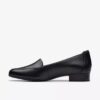 Womens Krystine Lily Black Leather Slip-Ons Womens Krystine Lily Black Leather Slip-Ons