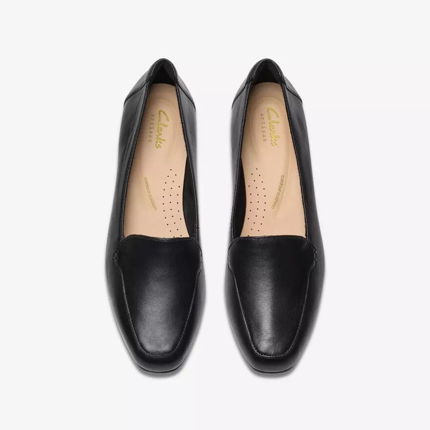 Womens Krystine Lily Black Leather Slip-Ons Womens Krystine Lily Black Leather Slip-Ons