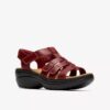 Womens Merliah2 Ruby Red Leather Wedges