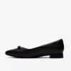 Womens Natalyn Trim Black Leather Slip-Ons