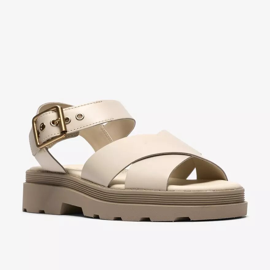 Womens Orinoco3 Cross Cream Leather Flat Sandals Womens Orinoco3 Cross Cream Leather Flat Sandals