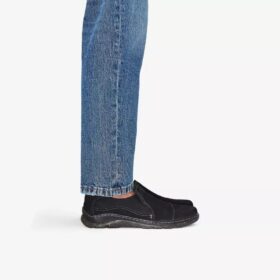 Womens Orlene Slip Black Leather Slip-Ons