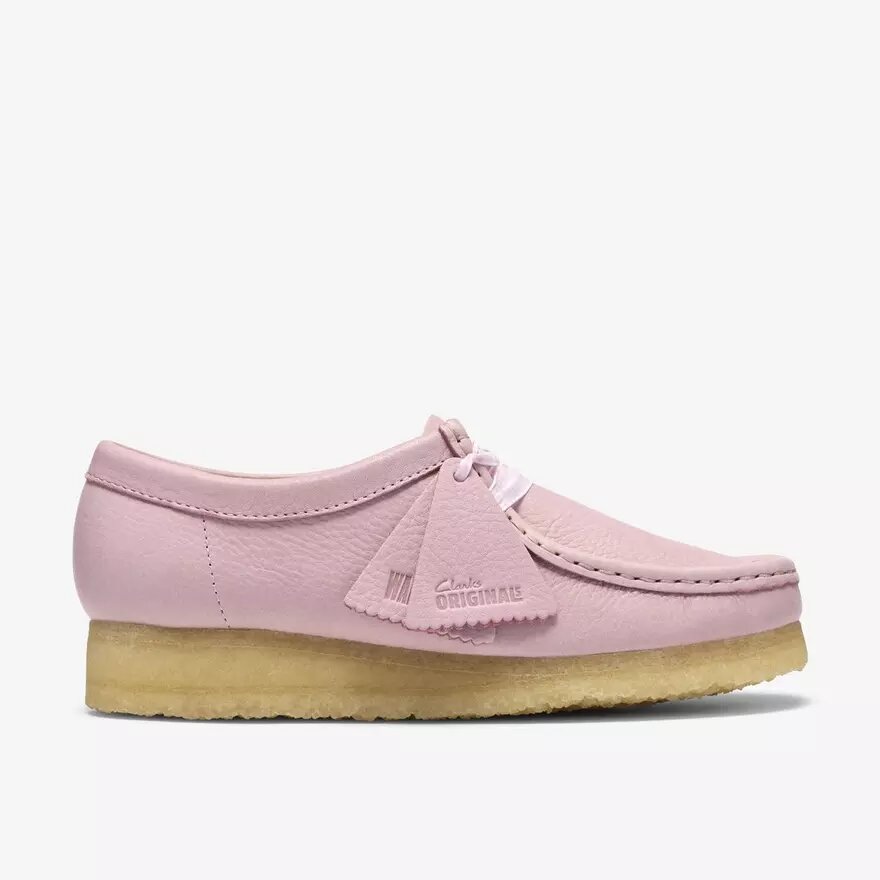 Womens Wallabee Baby Pink Leather Wallabees Womens Wallabee Baby Pink Leather Wallabees