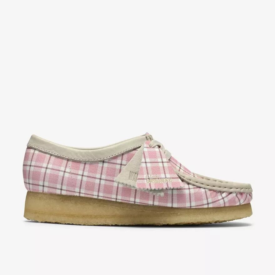 Womens Wallabee Gingham Pink Check Womens Wallabee Gingham Pink Check