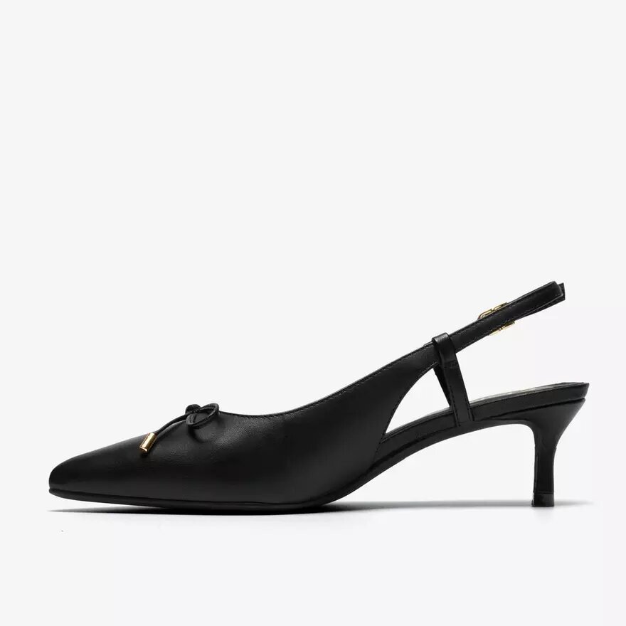 Womens Zarey Bow Black Leather Pumps Womens Zarey Bow Black Leather Pumps